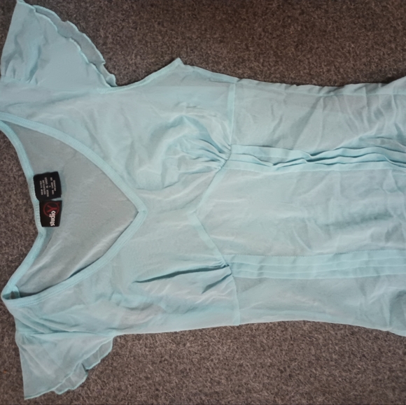 Light Blue semi-transparent/see-through Blouse | Size S - Picture 1 of 3